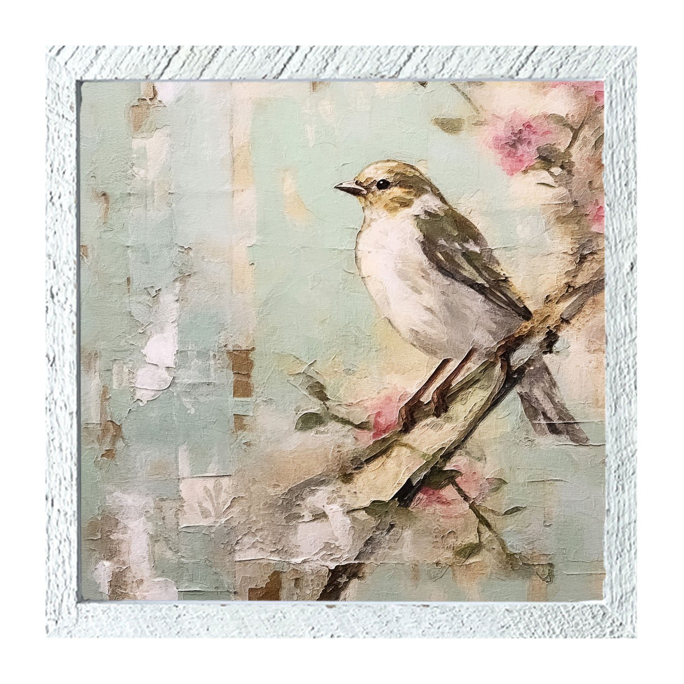 Small white-breasted bird - Framed Art
