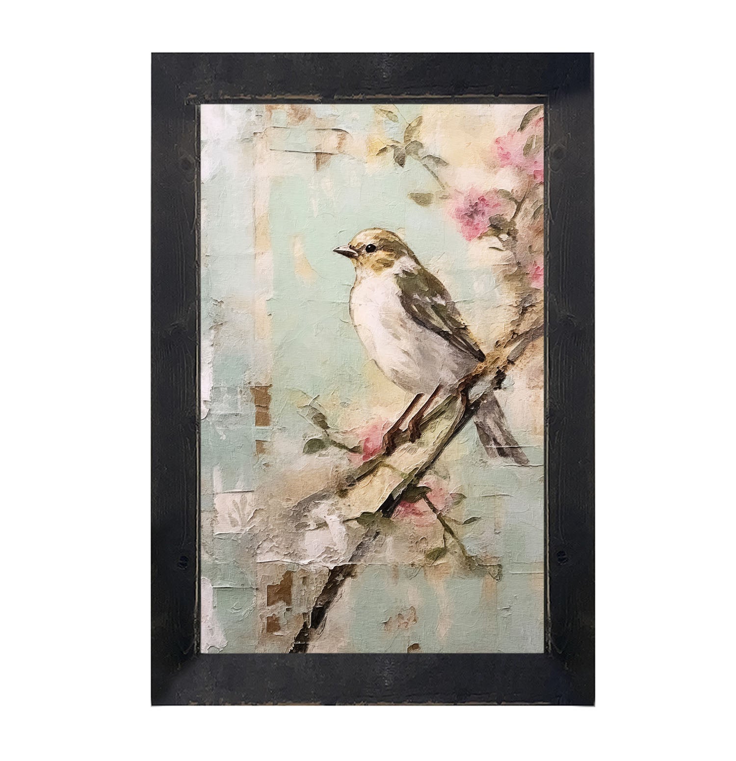 Small white-breasted bird - Framed Art