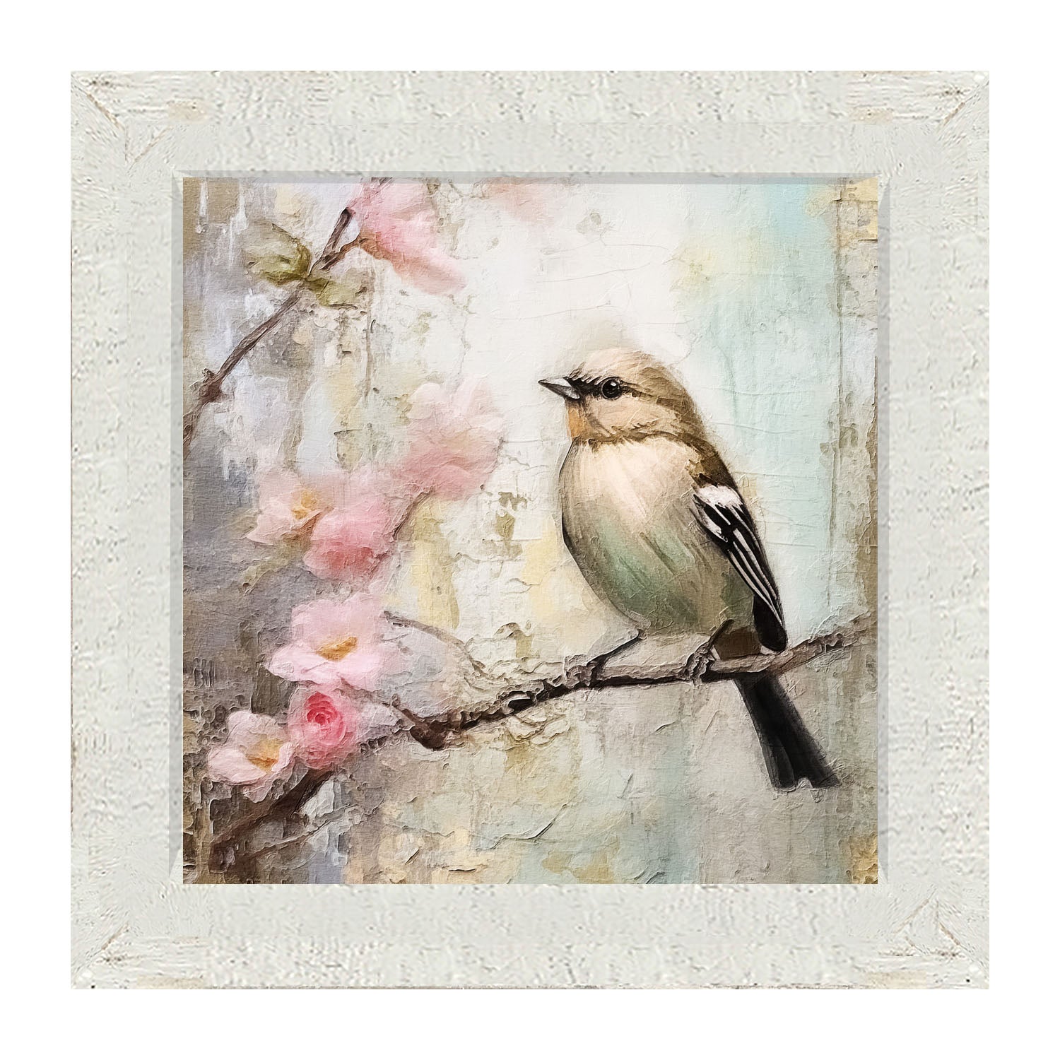 Small bird on branch - Framed Art