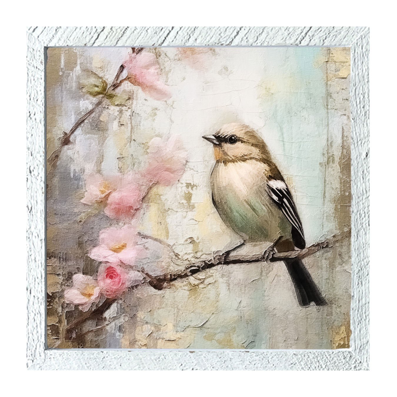Small bird on branch - Framed Art