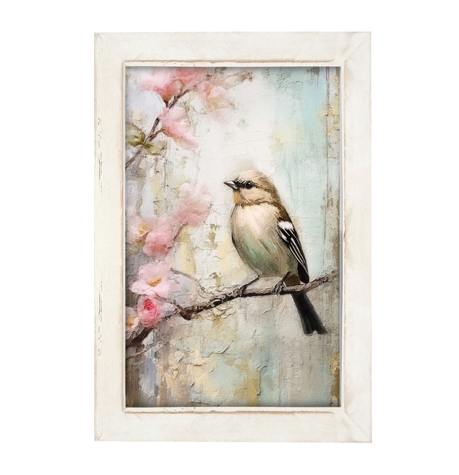 Small white-breasted bird - Framed Art