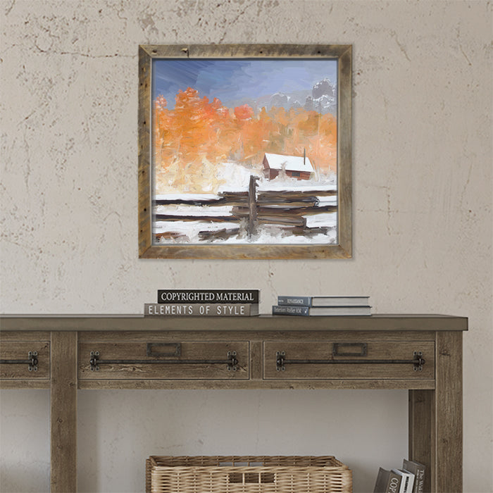 Winter Cabin in Autumn