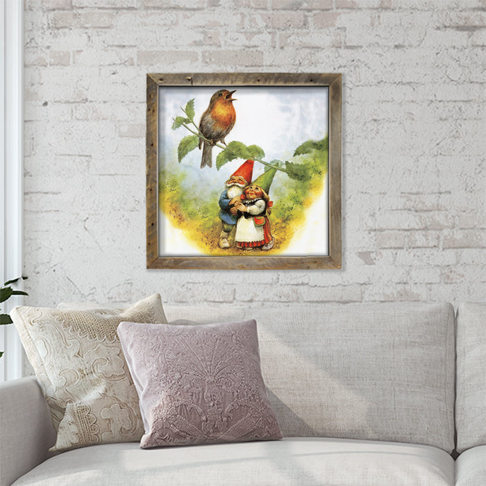 Gnomes Watching Bird
