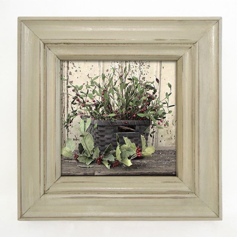 Green Holly and Berry Basket