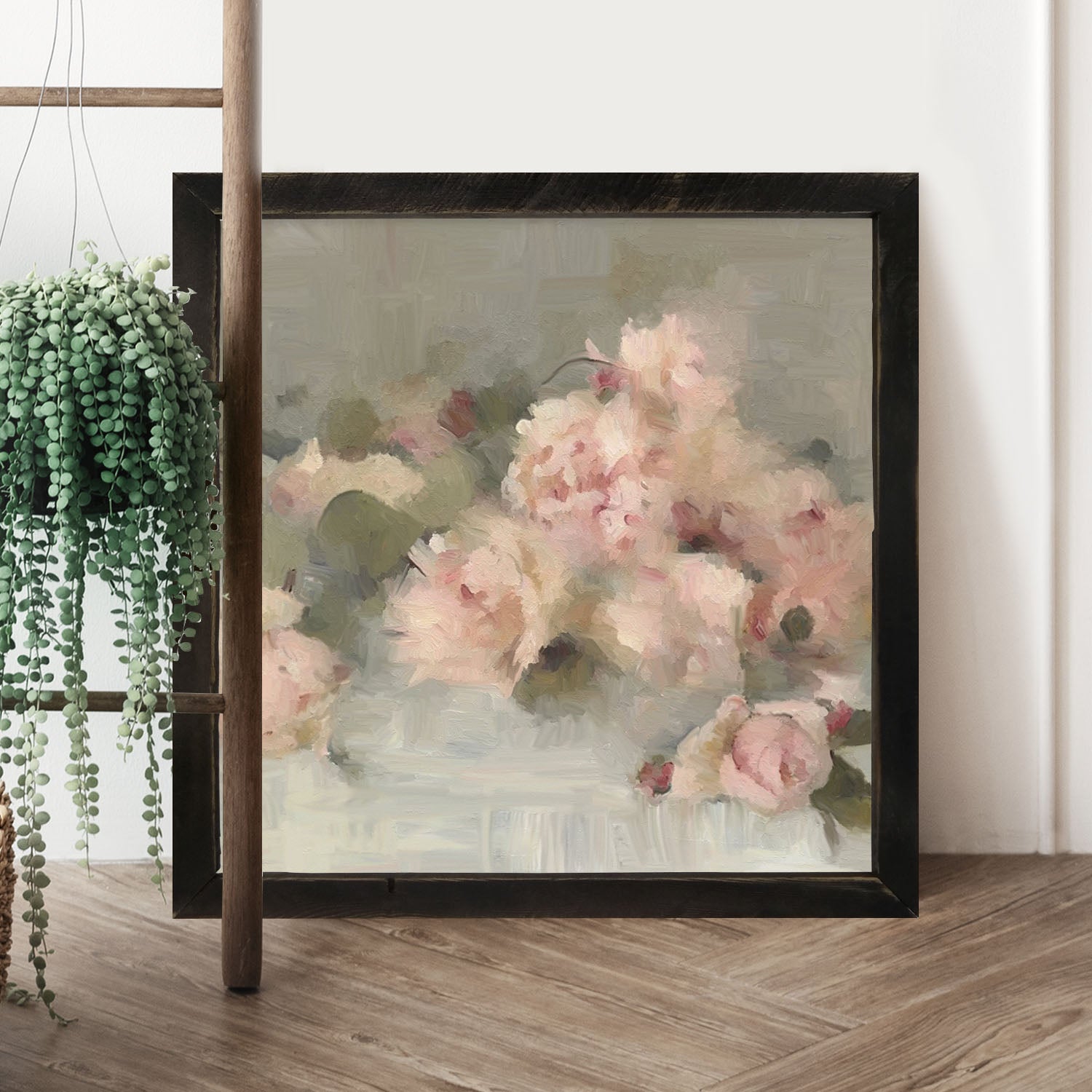 Pale Roses on Linen