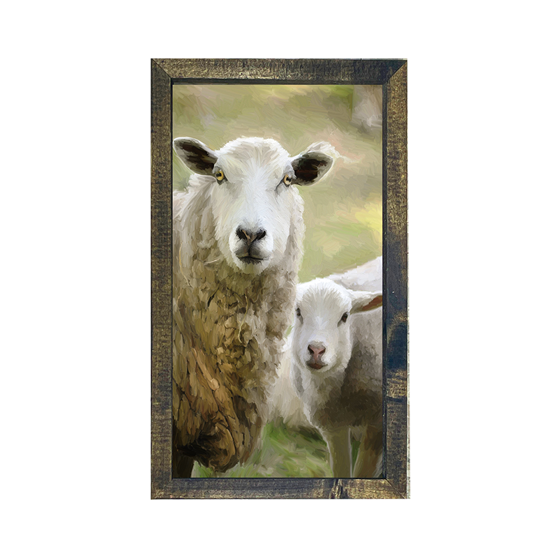 Sheep and Lamb - Vertical Frame