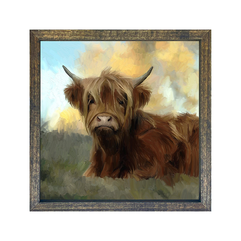 Springtime Highland cow