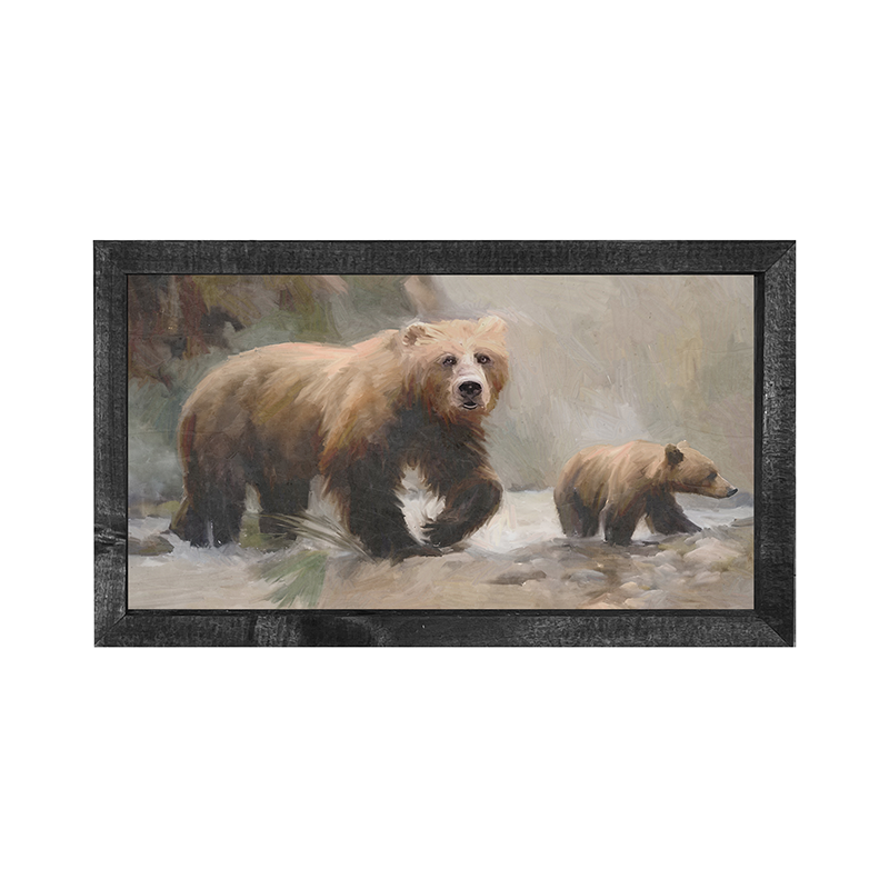 Brown Bear with Cub - Horizontal Frame