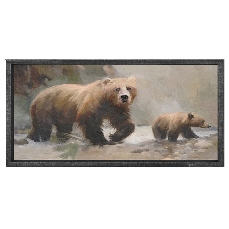 Brown Bear with Cub - Horizontal Frame