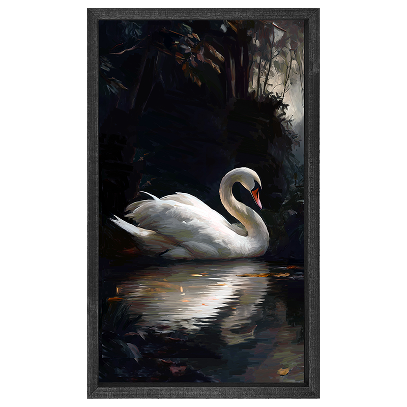 Elegant Swan - Vertical Frame