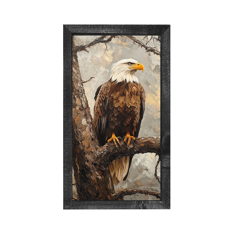Perched Eagle - Vertical Frame