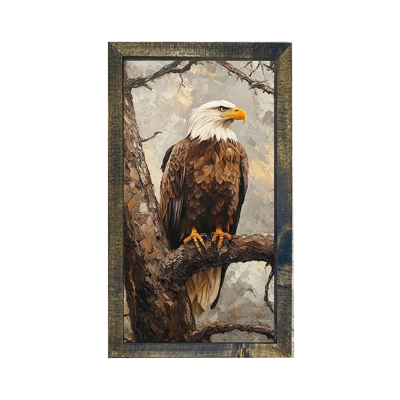 Perched Eagle - Vertical Frame