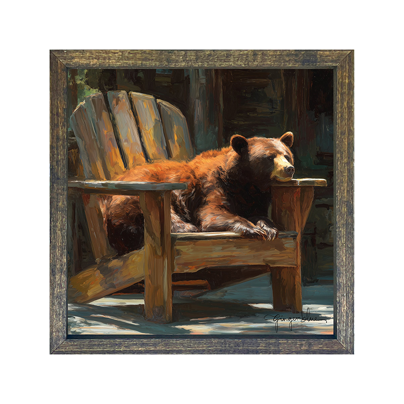 Bear Resting in Adirondack Chair