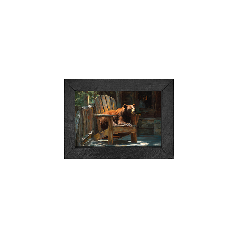 Bear Resting in Adirondack Chair - Horizontal Frame