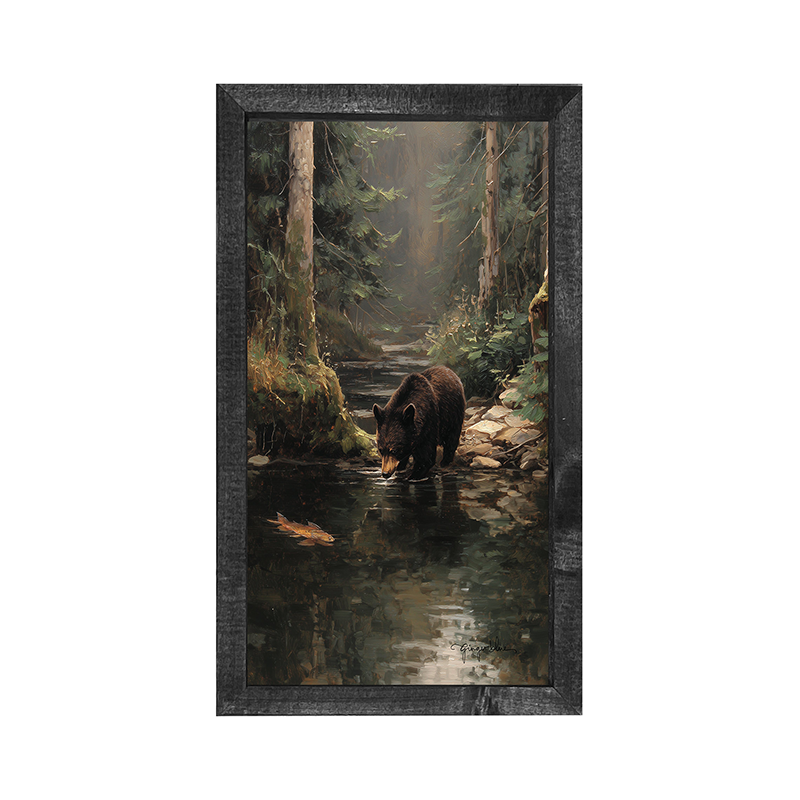 Bear Stopping for Water - Vertical Frame