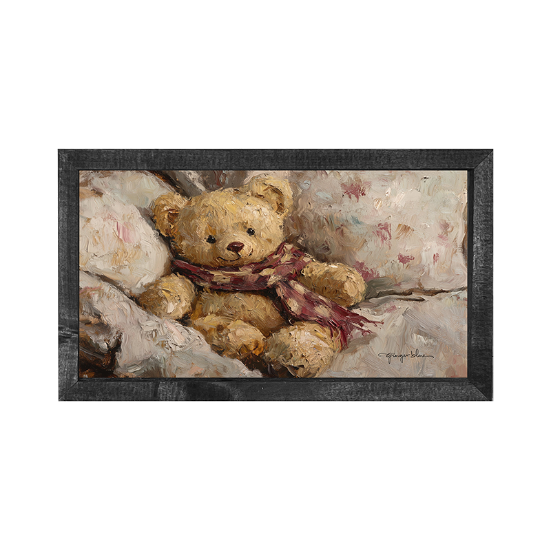 Red Scarf Teddy Bear - Horizontal Frame