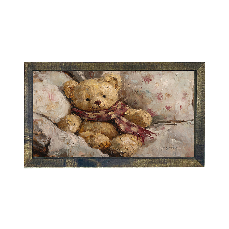 Red Scarf Teddy Bear - Horizontal Frame