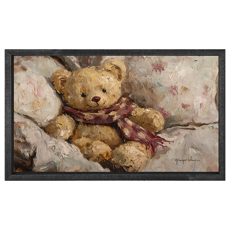 Red Scarf Teddy Bear - Horizontal Frame