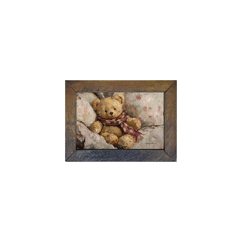 Red Scarf Teddy Bear - Horizontal Frame
