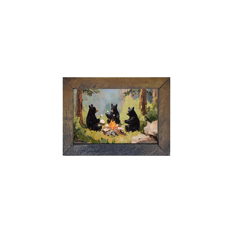 Bears Roasting Marshmallows - Horizontal Frame