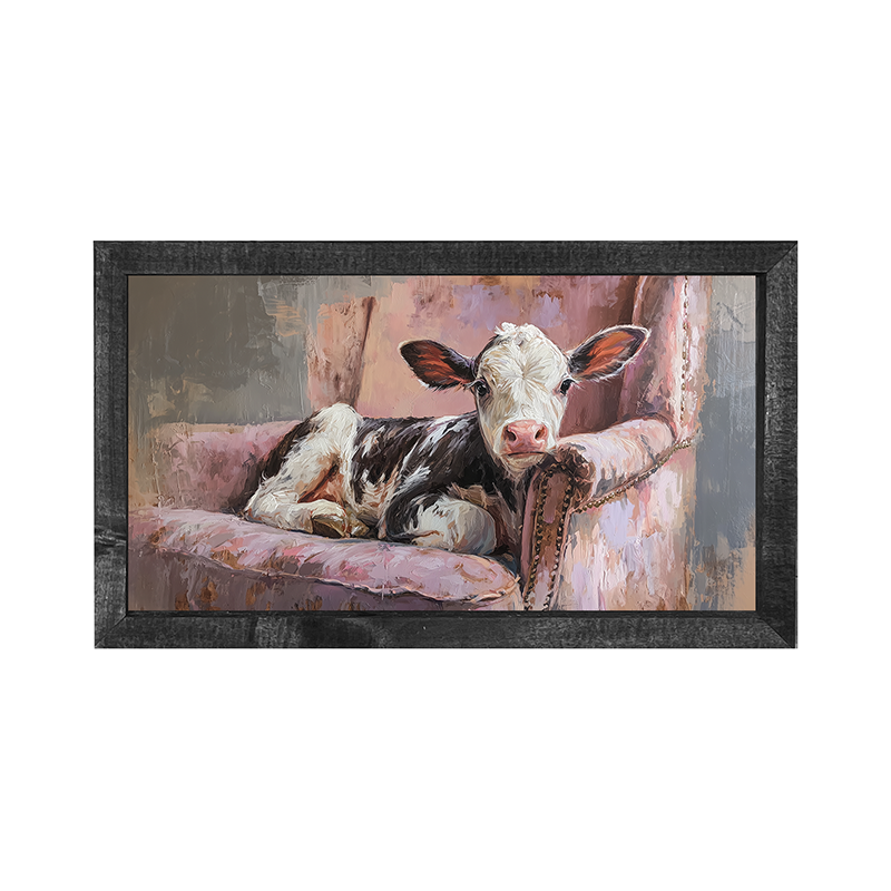 Armchair with Cow - Horizontal Frame
