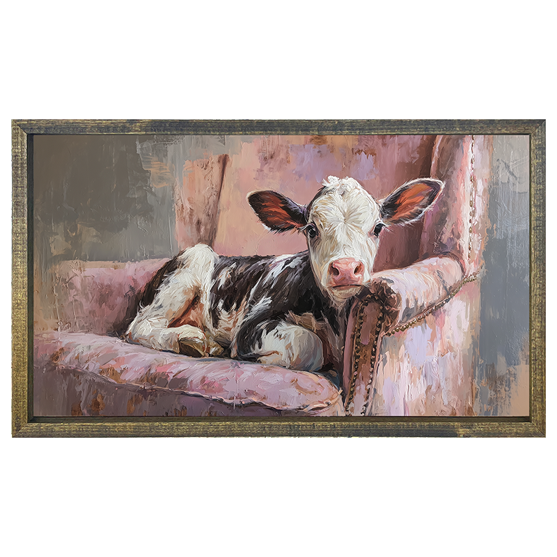 Armchair with Cow - Horizontal Frame