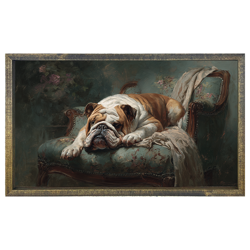 Armchair with Bulldog - Horizontal Frame