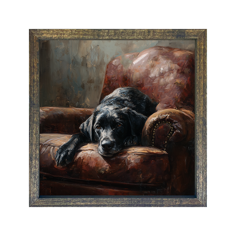 Armchair with Black Lab