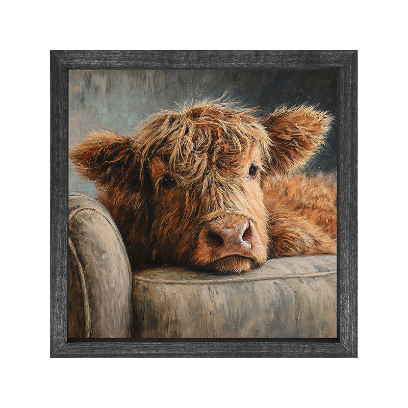 Armchair with Highland Cow