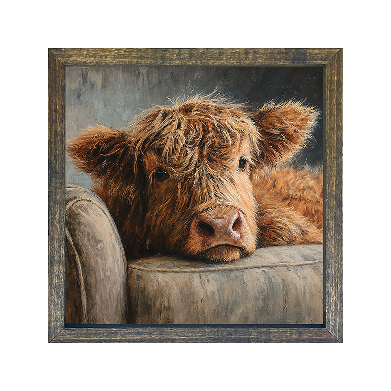 Armchair with Highland Cow