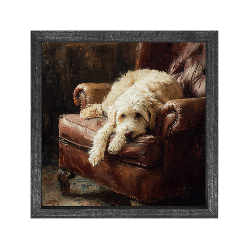 Armchair with Labradoodle