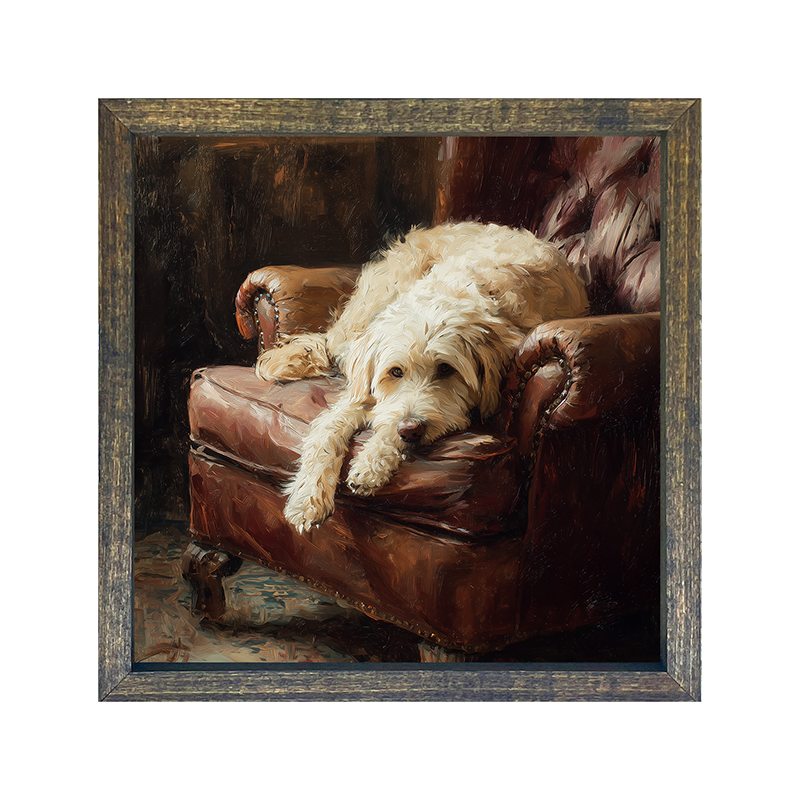 Armchair with Labradoodle