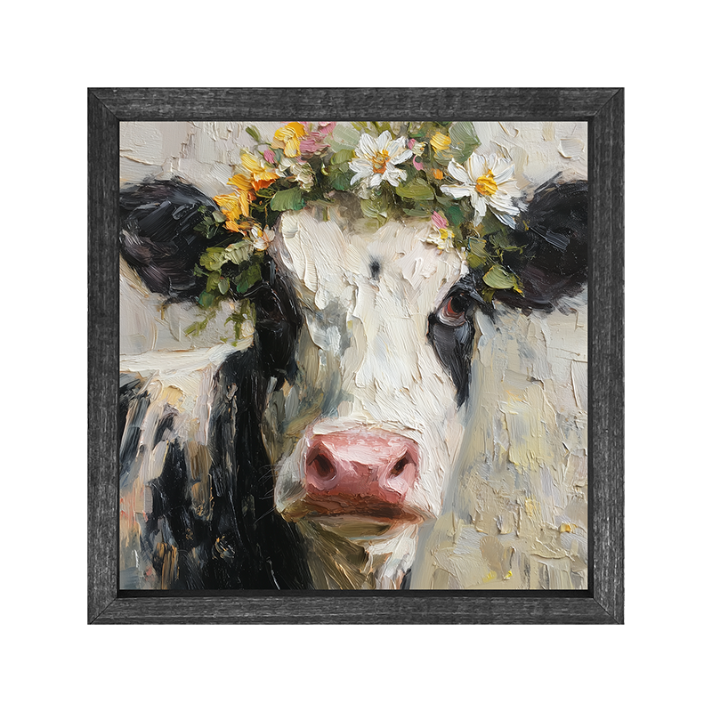 Spring Season Cow with Floral Crown