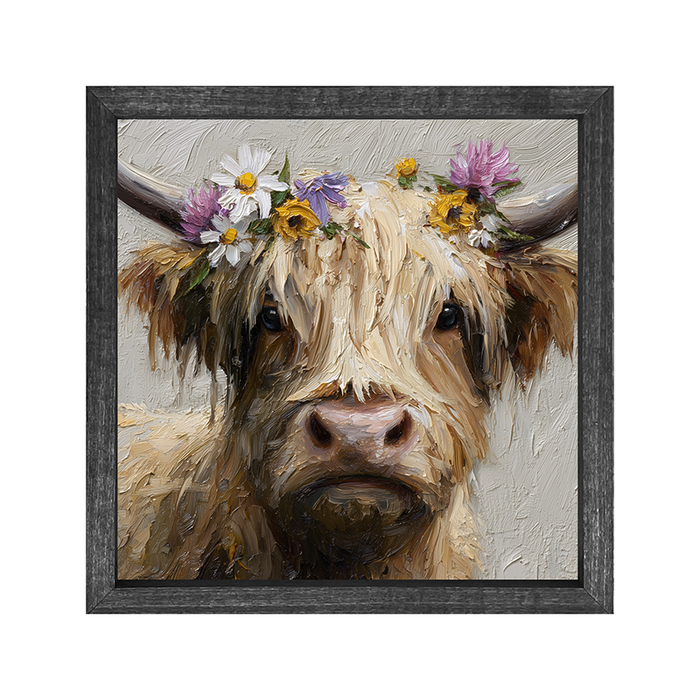 Spring Season Cow with Flowers in Hair