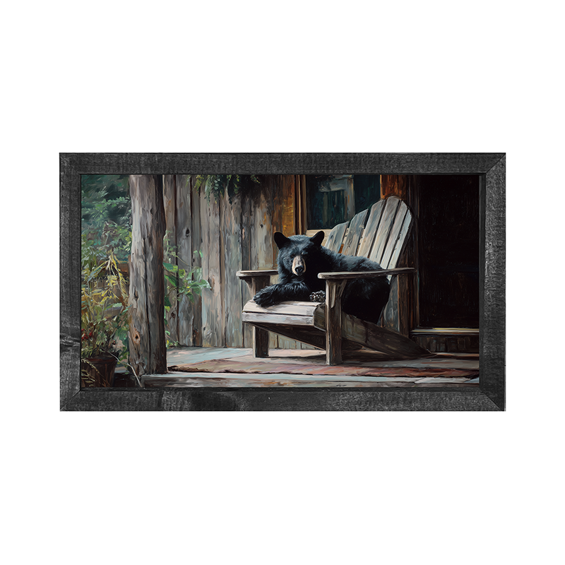 Adirondack Chair with Black Bear - Horizontal Frame