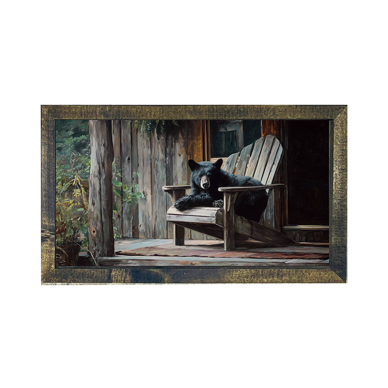Adirondack Chair with Black Bear - Horizontal Frame