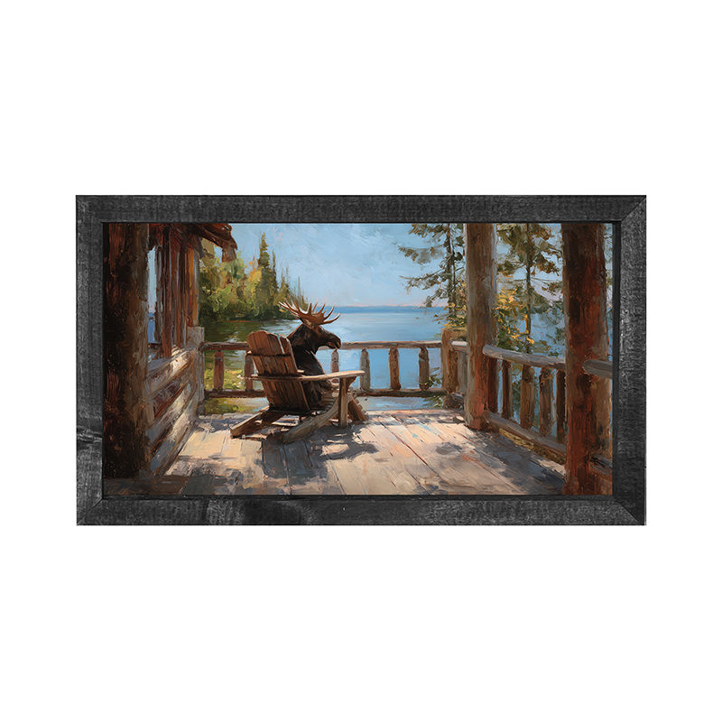 Adirondack Chair with Moose - Horizontal Frame