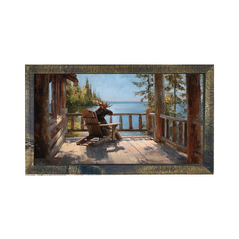 Adirondack Chair with Moose - Horizontal Frame