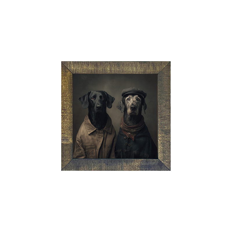 Portrait of Dogs in Coats - Square Frame