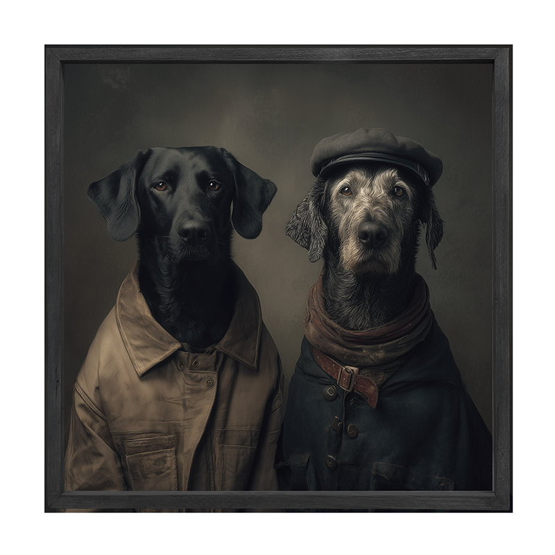 Portrait of Dogs in Coats - Square Frame