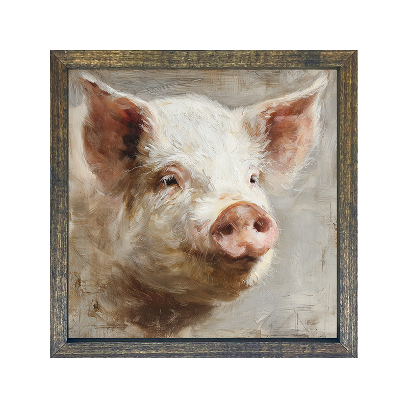 Farm Life Portrait - Pig - Square Frame