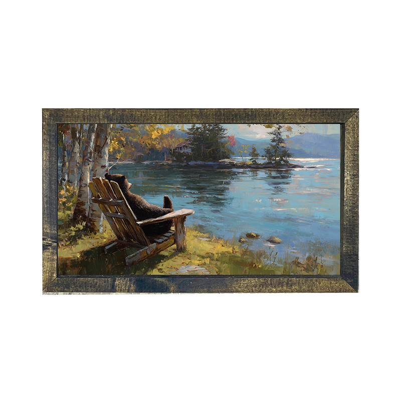 Adirondack Bear at the Lake - Horizontal Frame