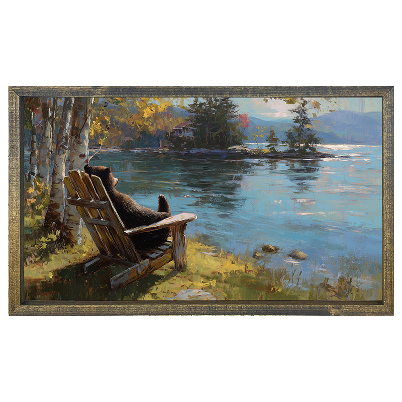 Adirondack Bear at the Lake - Horizontal Frame