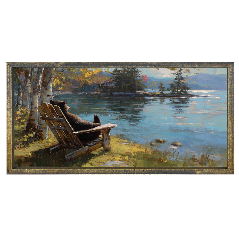 Adirondack Bear at the Lake - Horizontal Frame