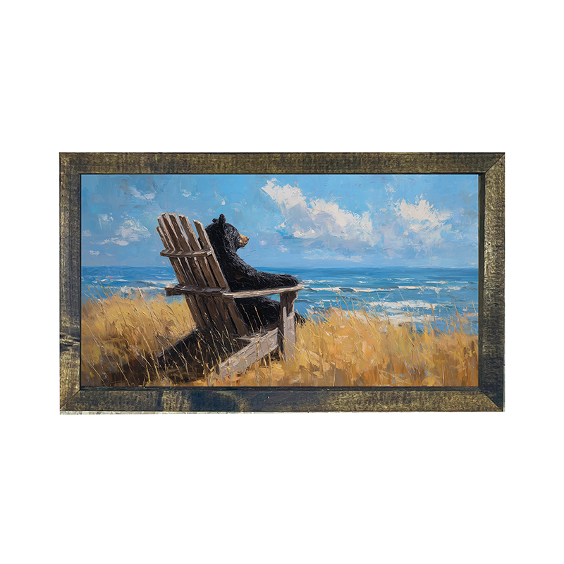 Adirondack Bear at the Beach - Horizontal Frame