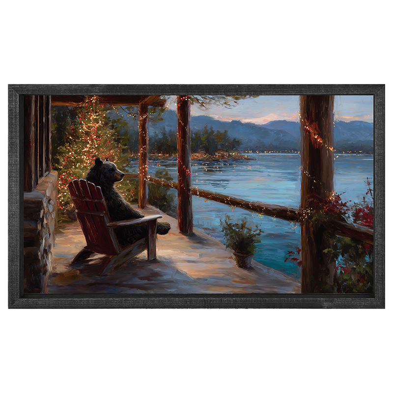 Adirondack Bear at Christmas Time - Horizontal Frame