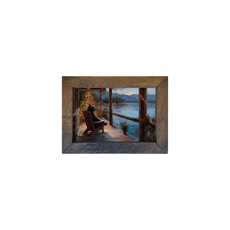 Adirondack Bear at Christmas Time - Horizontal Frame