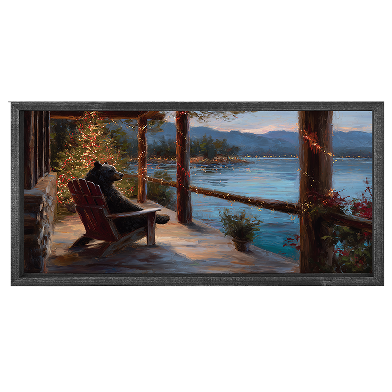Adirondack Bear at Christmas Time - Horizontal Frame