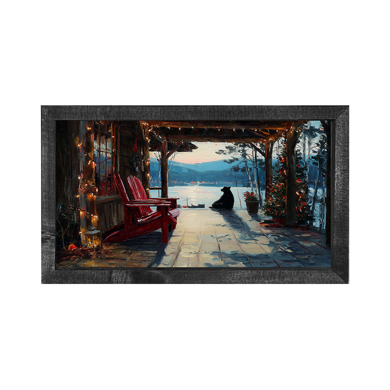 Adirondack Bear enjoying the Sunset - Horizontal Frame