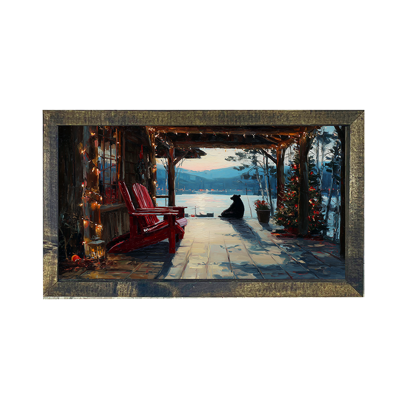 Adirondack Bear enjoying the Sunset - Horizontal Frame